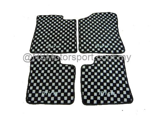 DAIHATSU MIRA Checker Custom Carpet Floor Mats - P1120738 - NS Motorsport